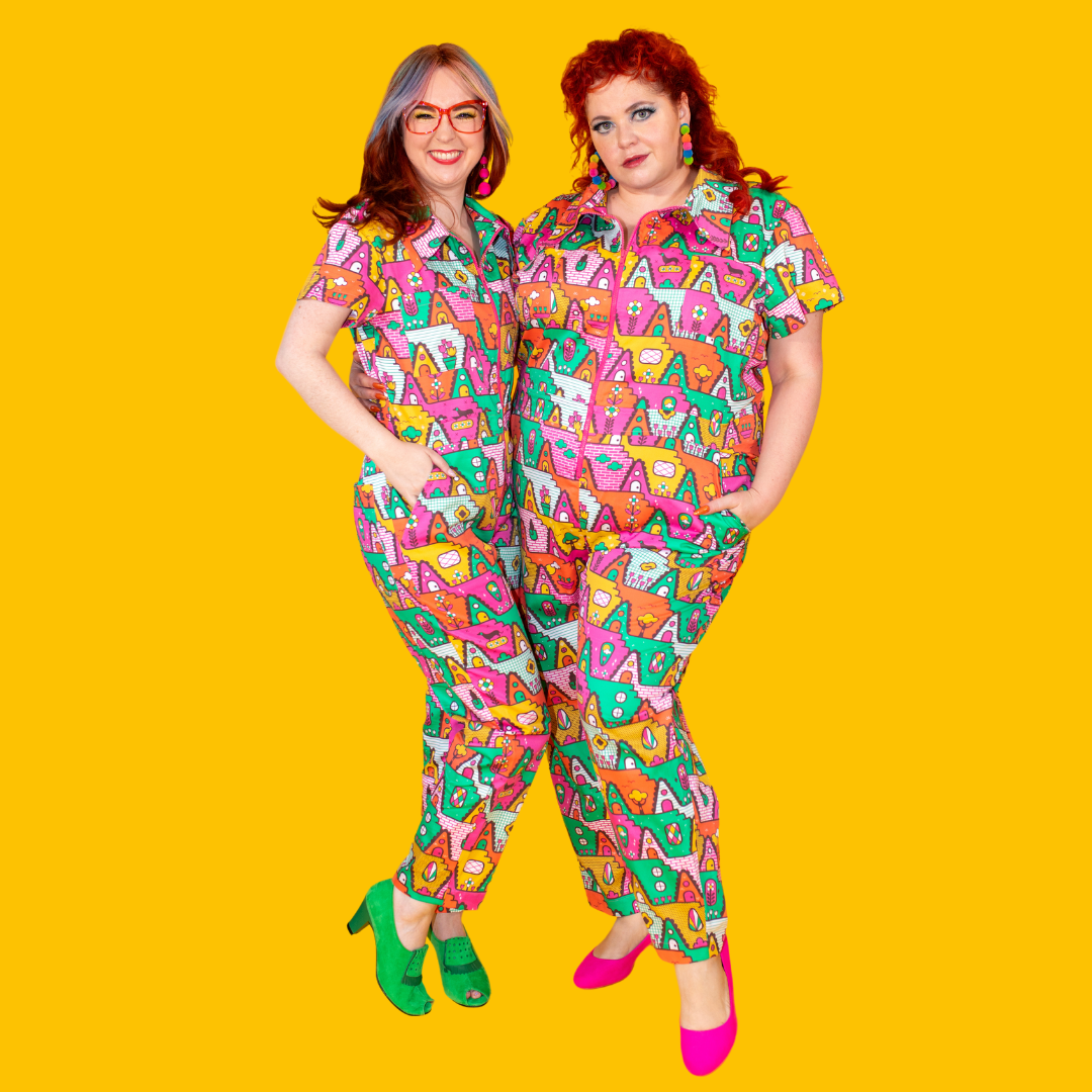 8-Bit A-Frames Jumpsuit in Bright Day