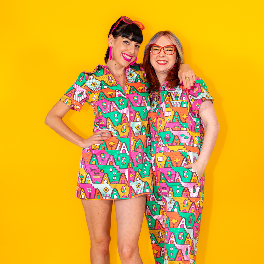 8-Bit A-Frames Jumpsuit in Bright Day