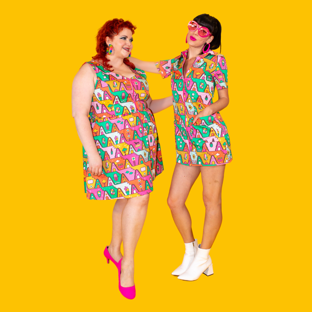 8-Bit A-Frames Minidress in Bright Day