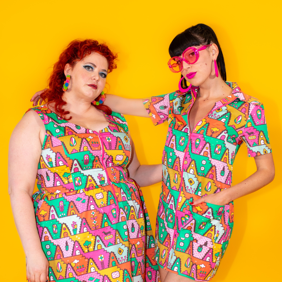 8-Bit A-Frames Minidress in Bright Day