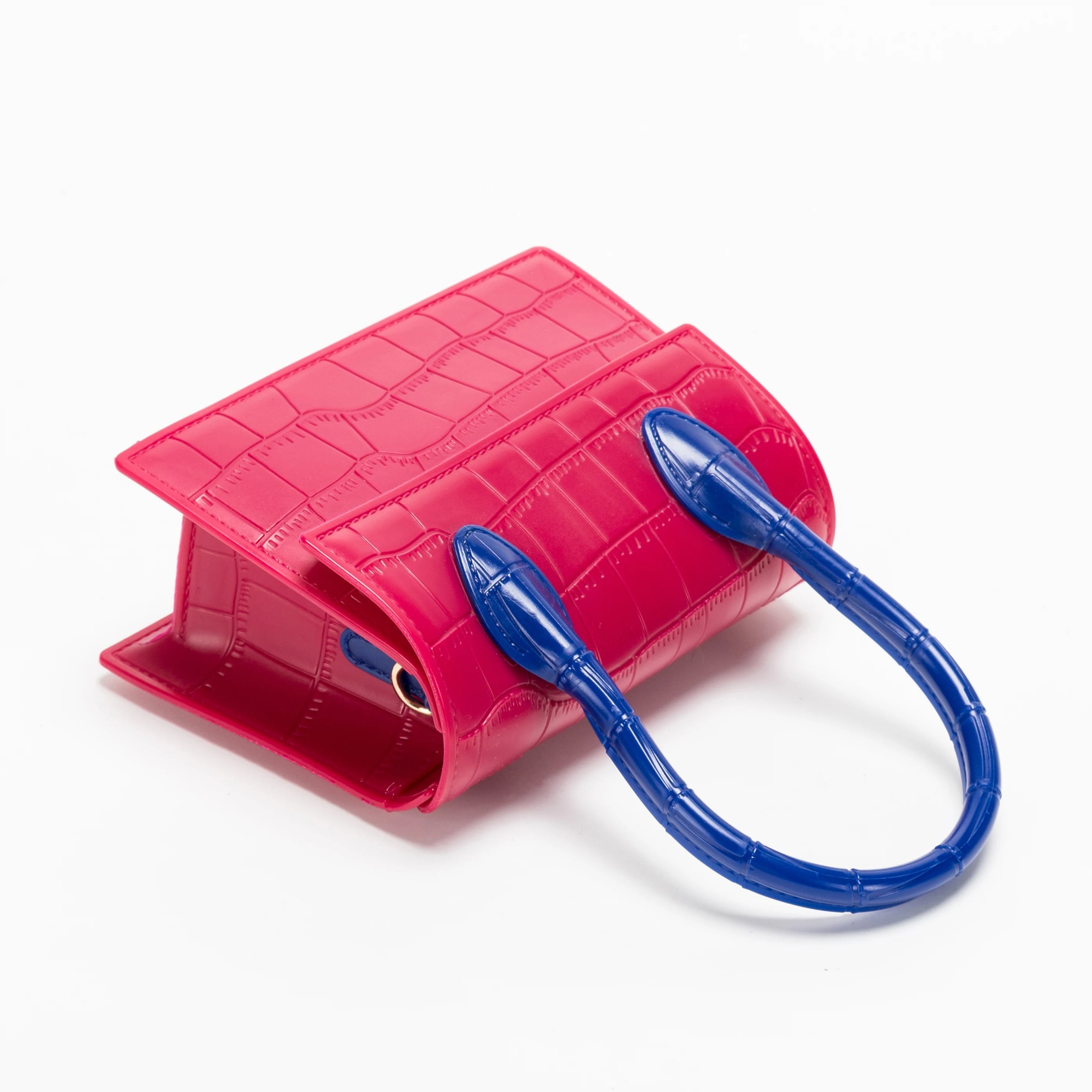 Fashion Crocodile Pattern PVC Women Top Handle Purse Jelly Color Brand Crossbody Bag  Summer Mini Beach Handbag